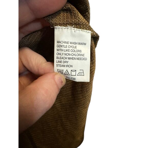 Izod Golf Double Mercerized Gold Brown Diamond Pattern Polo Shirt Small - Picture 6 of 8